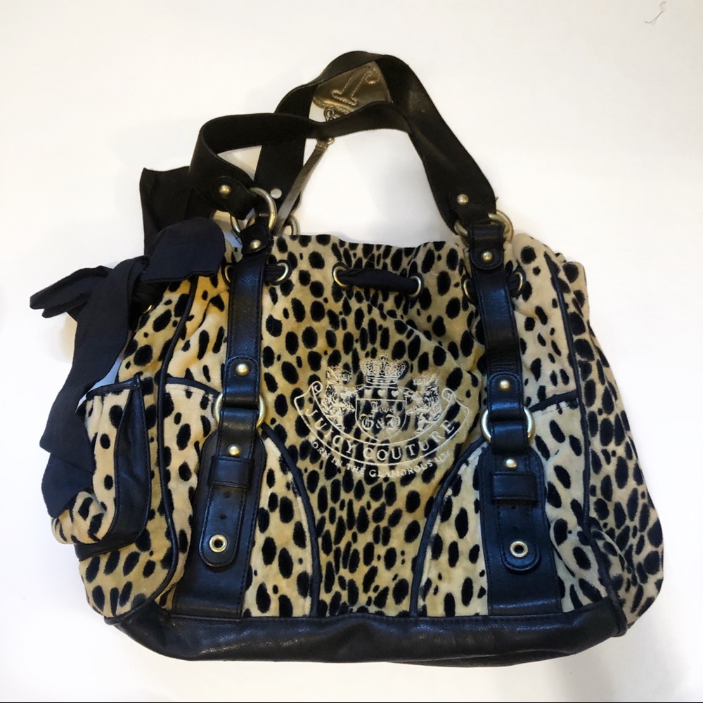 Juicy Couture Velour Animal Print Tote Bag